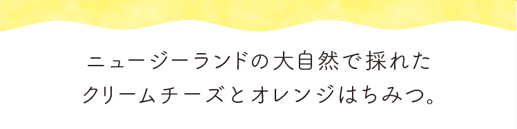 「ニュージーランドの大自然で採れたクリームチーズとオレンジはちみつ」