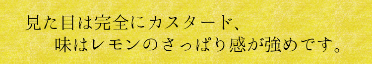見た目は完全にカスタード、味はレモンのさっぱり感が強めです。