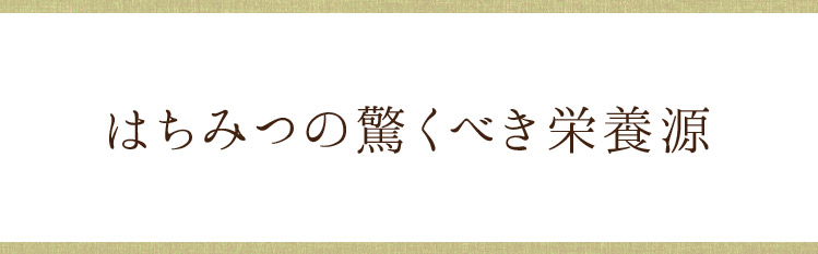はちみつの驚くべき栄養源