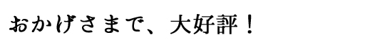 おかげさまで、大好評！